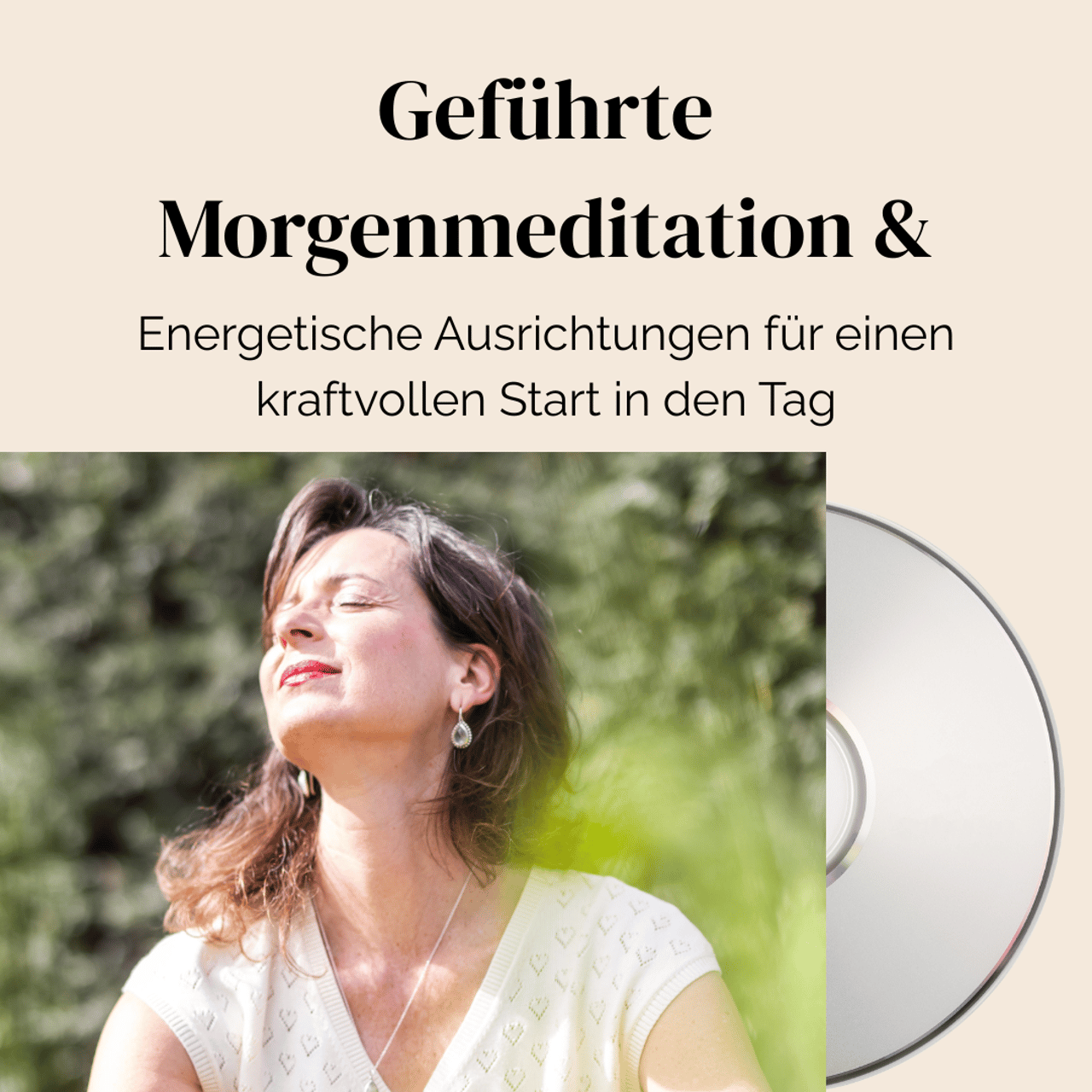 Geführte Morgenmeditation & Energetische Ausrichtungen für einen kraftvollen Start in den Tag mit einer Frau im Grünen.